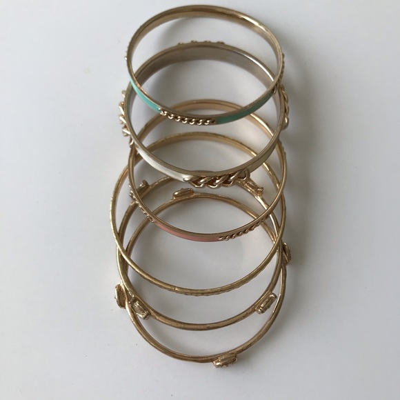 Set of 6 bracelets gold tone - Picture 6 of 7
